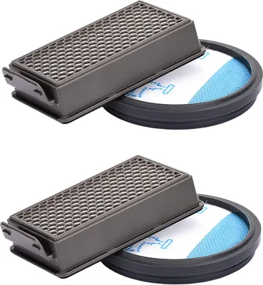 Two vacuum cleaner filters displayed against a white background.