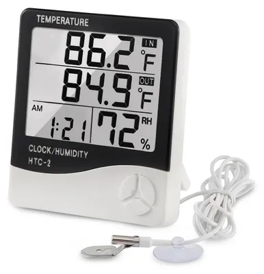 Produktbild von Digitales Thermohygrometer mit LCD, °C/°F-Schalter, Komfortanzeige für Zuhause & Büro
