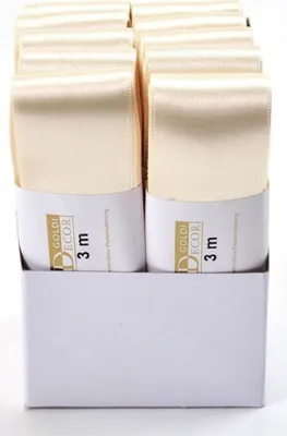 Immagine prodotto di Goldina® 11720400211003 Nastro di raso doppio - 40 mm x 3 m, crema