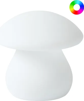 Produktbild von BELIANI Outdoor Tischlampe LED Weiß Kunststoff Pilzform IP54 Wasserfest mit Fernbedienung Moderne Gartenbeleuchtung Außenleuchte Tischleuchte