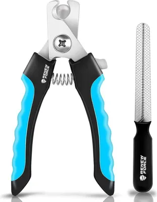 Produktbild von Nagelknipser - 2-in-1 - Krallenschere - mit Nagelfeile - für Katzen und Hunde - aus Edelstahl - Blau