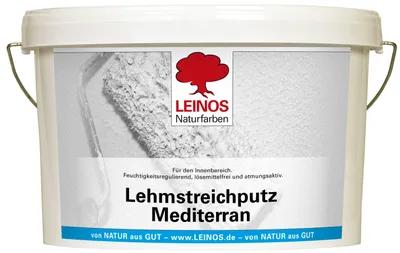 Produktbild von LEINOS Lehmstreichputz Mediterran 10 l für Wände innen, feuchteregulierend