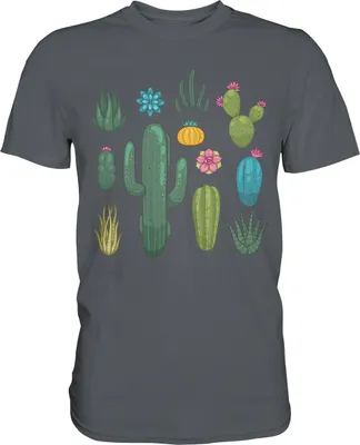 Produktbild von Kakteen T-Shirt Kaktus Sukkulenten Pflanzen – Dark Grey / M
