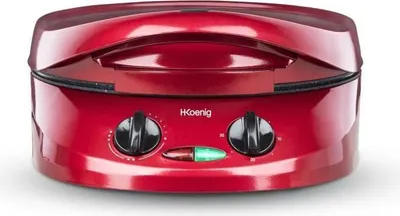 Image de Appareil à Tarte Express HKoeNIG TRT180, Four à Pizza, Multicuiseur Multifonction, 1800W, Rouge, Ø30cm + Kit Cookies