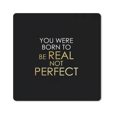 Produktbild von MuchoWow® Mauspad Mousepad Perfekt - Gold - Weiß - Zitate 20x20 cm - Mousepads - Maus Mat - Pad - Mausunterlage - Desk Mat - Bureauartikeln