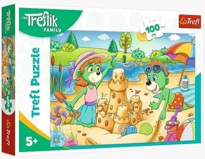 Zdjęcie produktu dla Trefl Puzzle Rodzina Treflików 100 el. Dzień Treflików, 100 szt., Kreskówki, 5 lat(a)