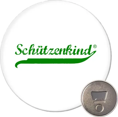 Produktbild von Huuraa Magnet Schützenkind Vintage 59mm Kühlschrankmagnet rund Flaschenöffner Geschenkidee