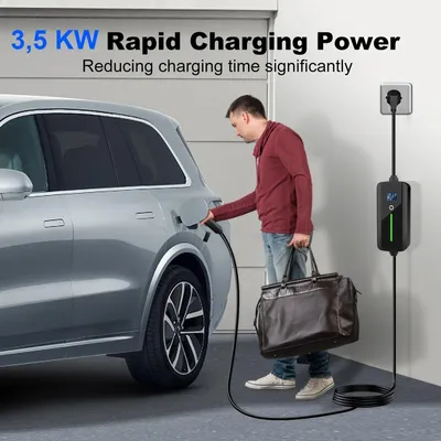 Image de Chargeur mobile de type 2 - Câble de charge pour voiture électrique - Câble de recharge pour véhicule électrique - Câble de charge USB-C - Prise de type 2
