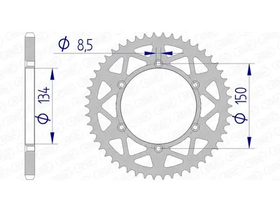Produktbild von AFAM Kettenrad Alu Standard - 520