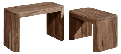 Immagine prodotto di MASSIVMOEBEL24 | tavolo d'appoggio in legno di Sheesham / Acacia 59x30x41 smoked cherry tinto TORONTO #144