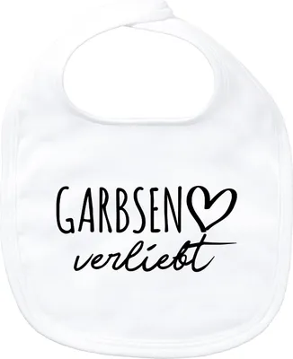 Produktbild von Huuraa Baby Lätzchen Garbsen verliebt White Klettverschluss Baumwolle Latz Geschenkidee