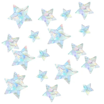 Produktbild von Fensteraufkleber 84 Stück Stern Prisma Suncatcher Anti-Kollision Regenbogen Aufkleber