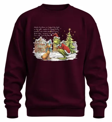 Produktbild von Grinch Max Weihnachten Maybe Christmas Hund Rentier Whoville Sweatshirt Pullover, Burgundy, M