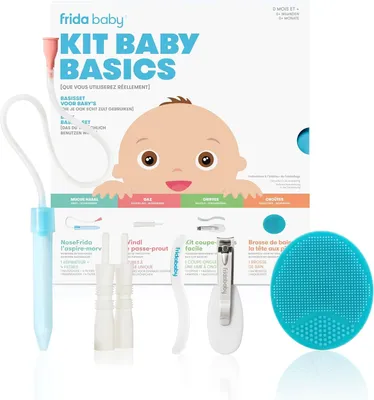 Produktbild von Babypflege-Set 6-teilig, Nasensauger, Nagelfeilen, Badebürste, Aufbewahrungsbox, für Babypflege