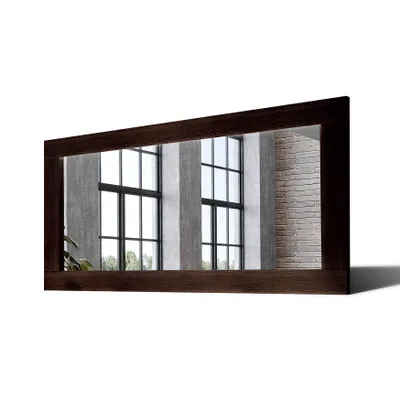 Obrázok produktu pre 130x80 Obdĺžnikové zrkadlo s dreveným rámom LDR224 Oak Wenge Hladký povrch