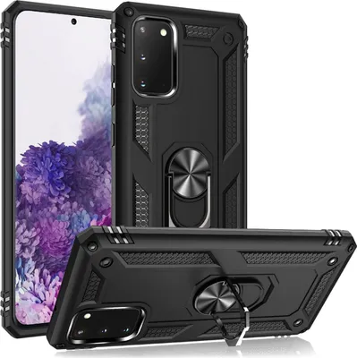 Produktbild von NALIA Ring Hülle für Samsung Galaxy S20, Handy Schutz Tasche Cover Case Bumper Schwarz