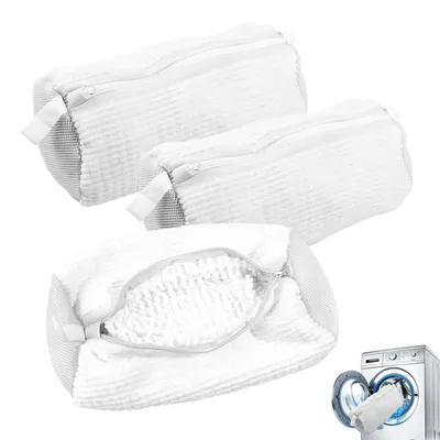 Produktbild von 3er-Pack Schuhwaschbeutel Waschmaschine, Wiederverwendbar, Weiß