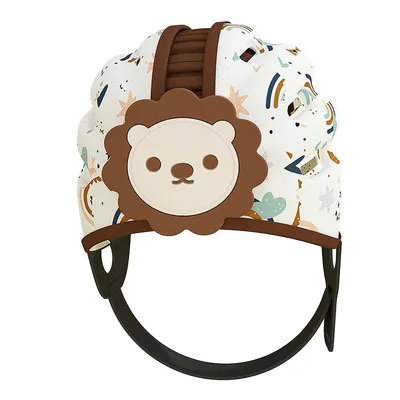 Produktbild von Babyhelm,Atmungsaktiv, stoßfester Schutzhelm für Krabbeln & Laufen, verstellbar, ultraleicht, aus Baumwolle und EVA, Brown Lion