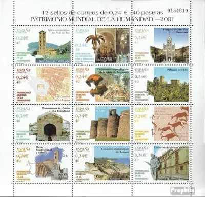 Produktbild von Briefmarken Spanien 2001 Mi 3678-3689 Zd-Bogen (kompl.Ausg.) postfrisch UNESCO-Welterbe