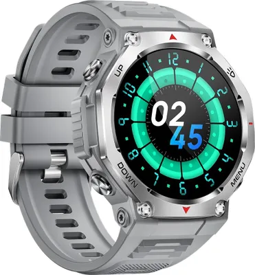 INF Multifunktionale Smartwatch mit AMOLED, Fitness-Tracking und Bluetooth Silber