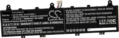 Produktbild von vhbw Akku kompatibel mit Asus FX766IU, FX706IU Notebook (5600 mAh, 15,4 V, Li-Polymer)