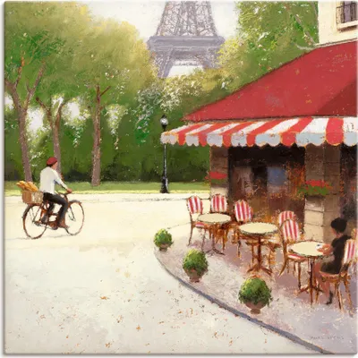 Produktbild von ARTland Leinwandbild Café du Martin III Größe: 50x50 cm