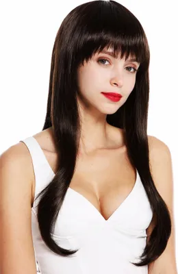 Produktbild von WIG ME UP Perücke lang glatt Pony gescheitelt Braun VK-30-6