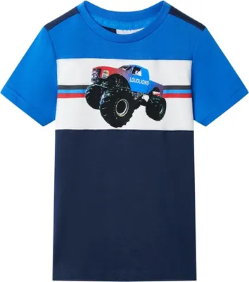 Produktbild von Design Kinder-T-Shirt Blau und Marineblau 128, Langarmshirts 2024 Neu