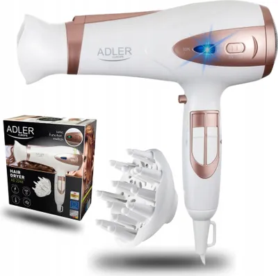 Obrázek produktu pro Fén Na Vlasy 2200W S Difuzérem Ionizace Bílá Adler Ad2248 Výkonný