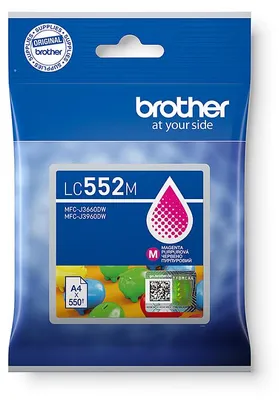 Obrázok produktu pre Brother LC552M, Purpurová, Atrament na pigmentovej báze, 1 kusov, 550 strany, Balenie po jednom kuse