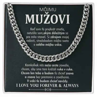 Obrázok produktu pre Kubánsky retiazkový náhrdelník pánsky LUCIAN + Exkluzívna kartička so správou - Môjmu partnerovi