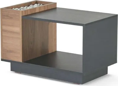 Image de Bureau brun-gris table basse designer tables en bois table de rangement
