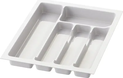 Produktbild von Sossai Besteckeinsatz Divio für Schubladen 40cm | 33 x 43 cm | Weiß Besteckkasten Schubladeneinsatz