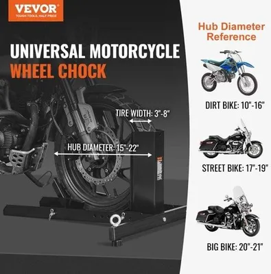 Zdjęcie produktu dla Przedni klin motocyklowy, stojak motocyklowy, 381-558,8 mm, regulowany stojak motocyklowy z klinem, nośność 816,5 kg, odpowiedni do opon o szerokości 76,2-203,2 mm, przedni stojak montażowy
