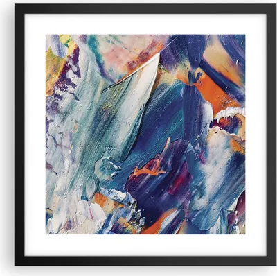 Produktbild von Gerahmtes Poster - Schwarzer Rahmen - Die Farben Farbe Abstraktion - 40x40 cm - Wand Bild - Wanddeko - Wandbilder - Kunstposter - Wandposter - Bilderrahmen - Bilder - Kunstdruck - P2BAC40x40-5113