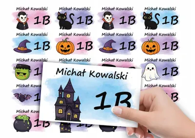 Produktbild von NAMENSSTICKER HEFT 20 St. - Halloween Zombie WAMPIR