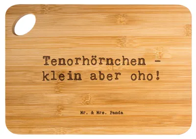 Produktbild von Mr. & Mrs. Panda Schneidebrett Spruch Tenorhörnchen Magie - Transparent - Geschenk, brotzeitbrettchen, Musik, Tenorhorn, Blasorchester, Musiker, Lernen, schneidbrett