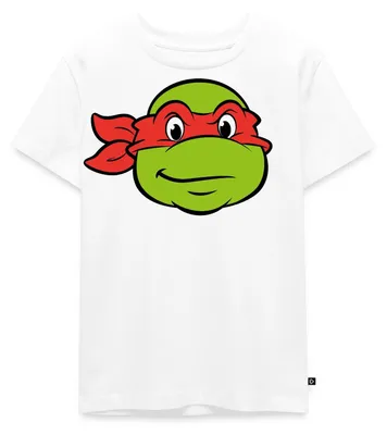 Produktbild von Spreadshirt Teenage Mutant Ninja Turtles Raphael Kostüm Karneval Kinder Premium T-Shirt, 122/128 (6 Jahre), Weiß