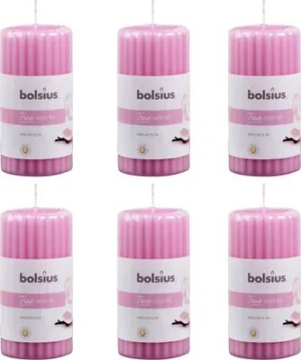 Obrázek produktu pro Bolsius drážkované vonné svíčky 6 ks 120 x 58 mm Magnolie