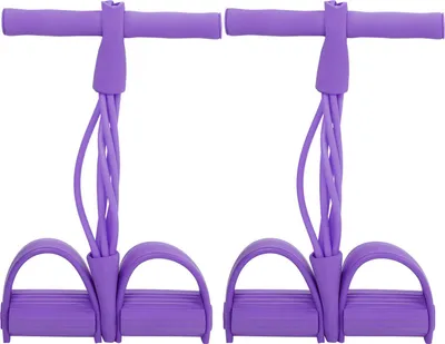 Obrázok produktu pre 4-trubkové elastické lano na ťahanie, pedál na cvičenie v sede, odporový pás, joga, strečing, fitnes vybavenie, fialová