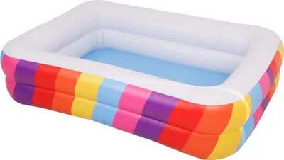 Produktbild von SunClub Planschbecken Regenbogen rechteckig 195 x 140 x 47 cm bunt tief als Ballpool nutzbar