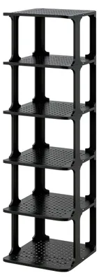Immagine prodotto di Relaxdays, scaffale per scarpe, 6 ripiani, dimensioni: 91 x 26,5 x 30,5 cm, impilabile, espandibile, plastica, porta scarpe, colore nero, Immagine generata dall'IA