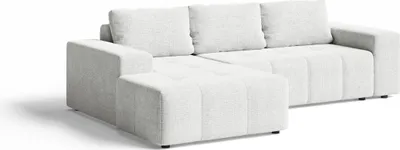 Obrázek produktu pro Rohová sedací souprava s funkcí spaní L – světle šedá – 264x78x155 cm – levá – pohovka do obývacího pokoje – rozkládací sedací souprava – ORION