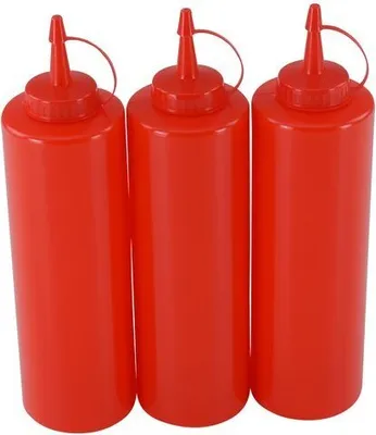 Produktbild von 3er Set Quetschflasche Rot 0,70 Liter