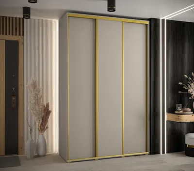 Obrázek produktu pro Šatní skříň INDIRA 1 - 180/60 cm, kašmír / zlatá