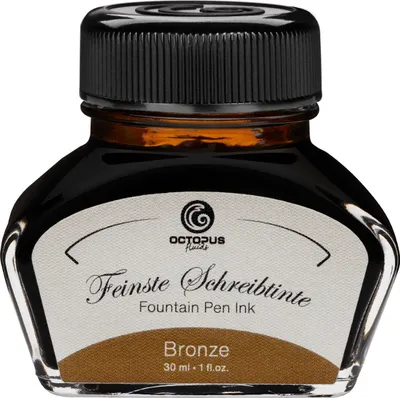 Produktbild von Schreibtinte Bronze 30 ml, schnell trocknend, gleichmäßiger Tintenfluss, gestochen scharfes Schriftbild