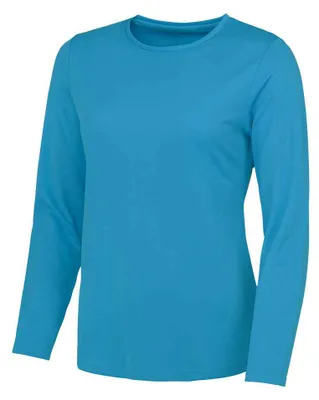 Image de Just Cool - T-shirt à manches longues pour femmes LT3090 (L) (bleu saphir)