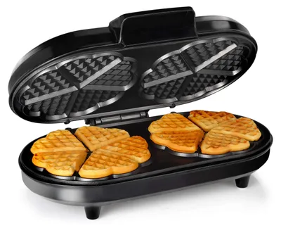 Productafbeelding van Tristar WF-2120, 10 wafels, Hartvormig, Zwart, Grijs, Roestvrij staal, 1200 W, 365 mm