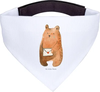 Produktbild von Mr. & Mrs. Panda Bandana Bär Vermissen - Weiß - Geschenk, Freund, Freundin, Hundetuch, Hundehalstuch, Hunde Tuch, Halstuch Hund, Verreist, Unglücklich Verliebt, Teddy