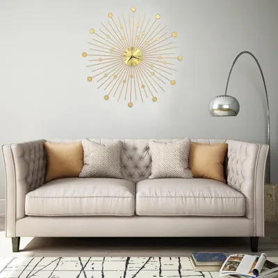 Image de The Living Store Horloge murale métal 70 cm Golden